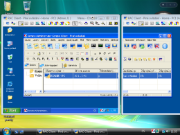 Petahovn okna z primrnho monitoru na druh monitor na vzdlenm potai. RAC - vzdlen plocha, vzdlen sprva, vzdlen pstup, vzdlen podpora a pomoc.