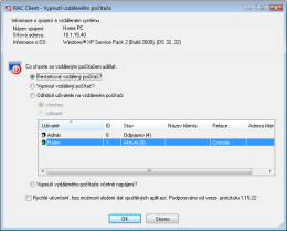 Vzdlen vypnut potae s operanm systmem Windows®. RAC - vzdlen plocha, vzdlen sprva, vzdlen pstup, vzdlen podpora a pomoc.
