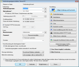 Eigenschaften der Verbindung. RAC  Remote Desktop, Fernwartung, Fernzugriff und Remote Support.