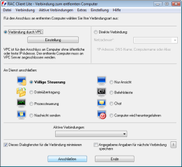 RAC Client Lite. RAC  Remote Desktop, Fernwartung, Fernzugriff und Remote Support.