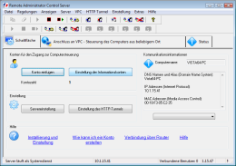 Hauptfenster. RAC  Remote Desktop, Fernwartung, Fernzugriff und Remote Support.