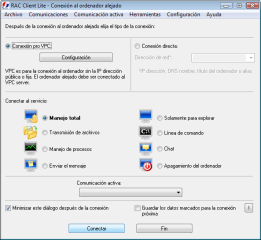 RAC Client Lite. RAC - Software para el control remoto del PC y de la administracin alejada.