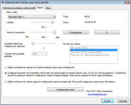 Grabacin alejada - opcin de videocodec. RAC - Software para el control remoto del PC y de la administracin alejada.