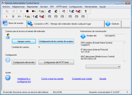 Ventana principal. RAC - Software para el control remoto del PC y de la administracin alejada.